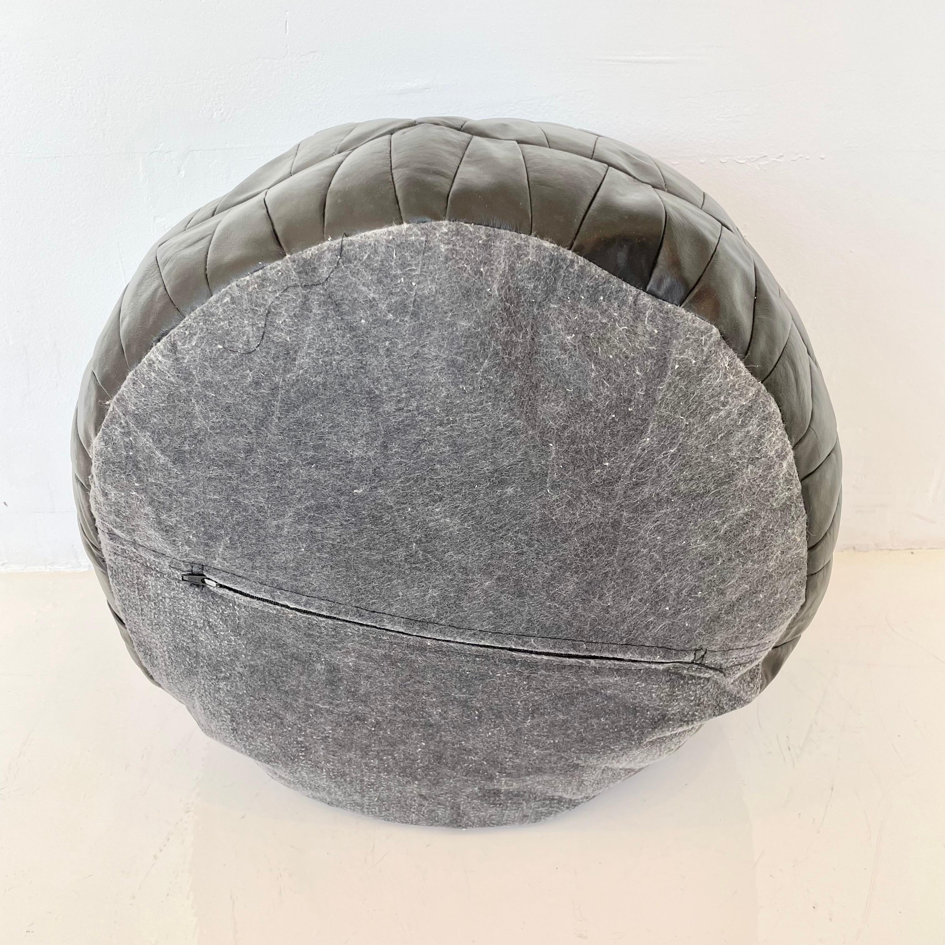 De Sede Patchwork Leather Pouf In Good Condition In Los Angeles, CA