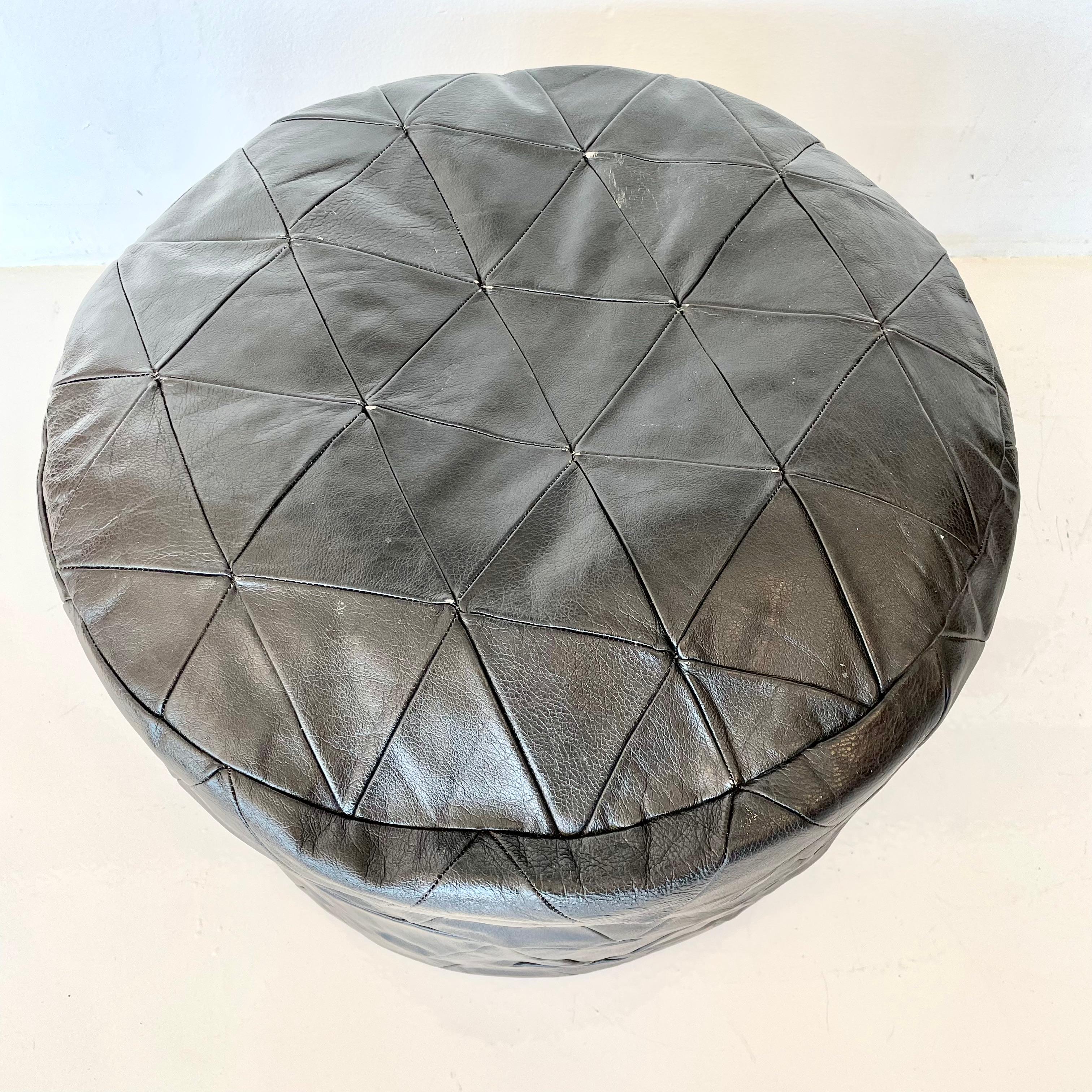 Swiss De Sede Patchwork Leather Poufs