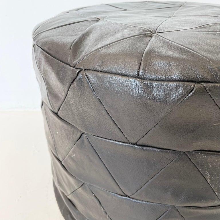 De Sede Patchwork Leather Poufs In Good Condition In Los Angeles, CA