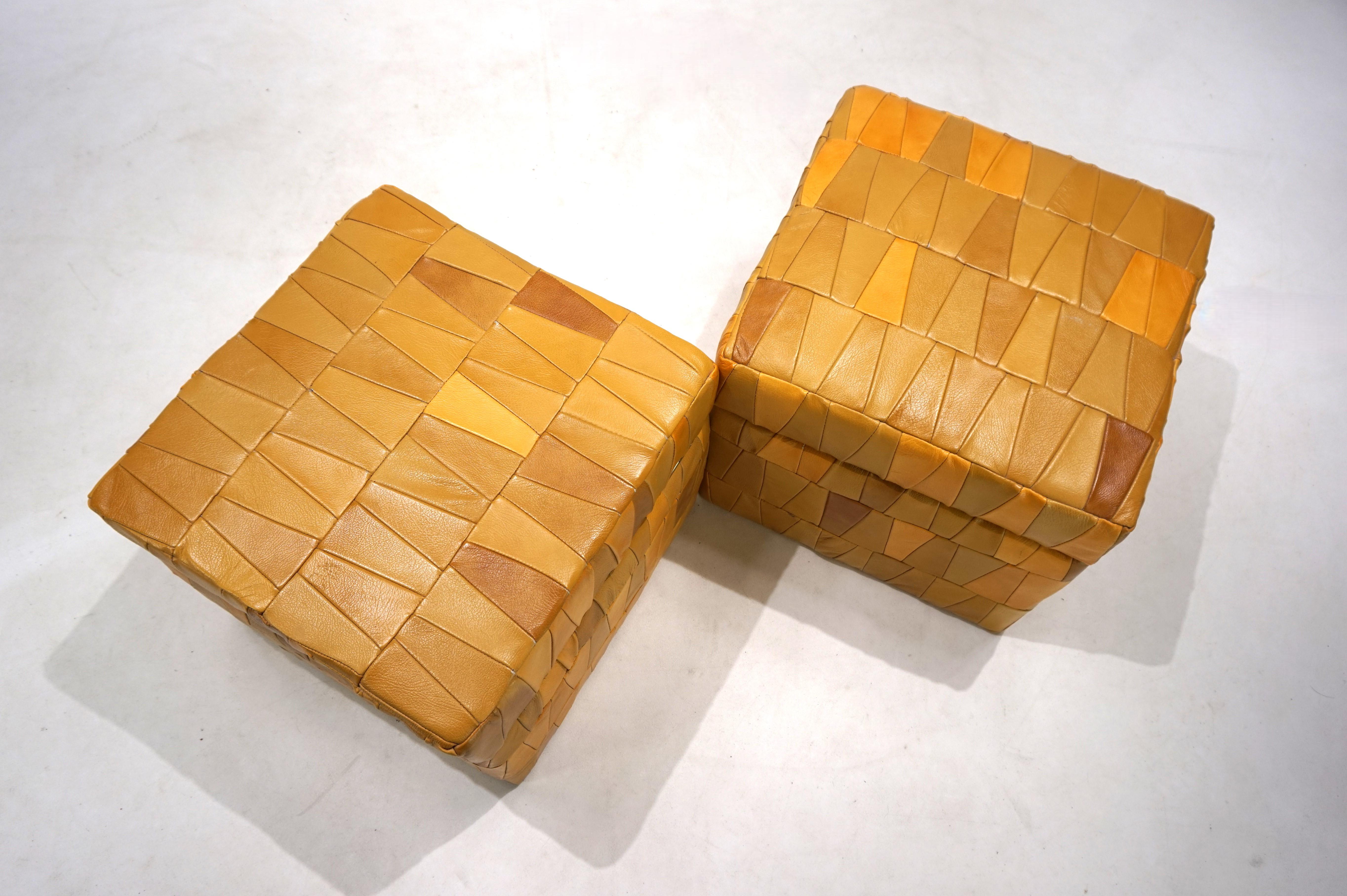 Sgabello in pelle patchwork de Sede, 1970 In condizioni buone in vendita a Ludwigslust, DE