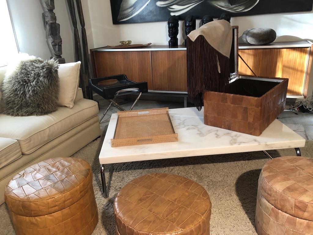 De Sede Patchwork Leather Storage Pouf or Ottoman 1970 1