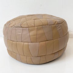 De Sede Patchwork Peach Leather Pouf