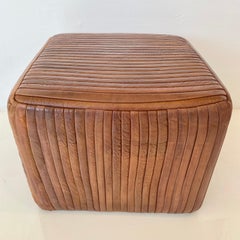 De Sede Pleated Leather Pouf