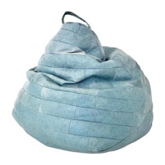 De Sede Powder Blue Patchwork Leather Bean Bag