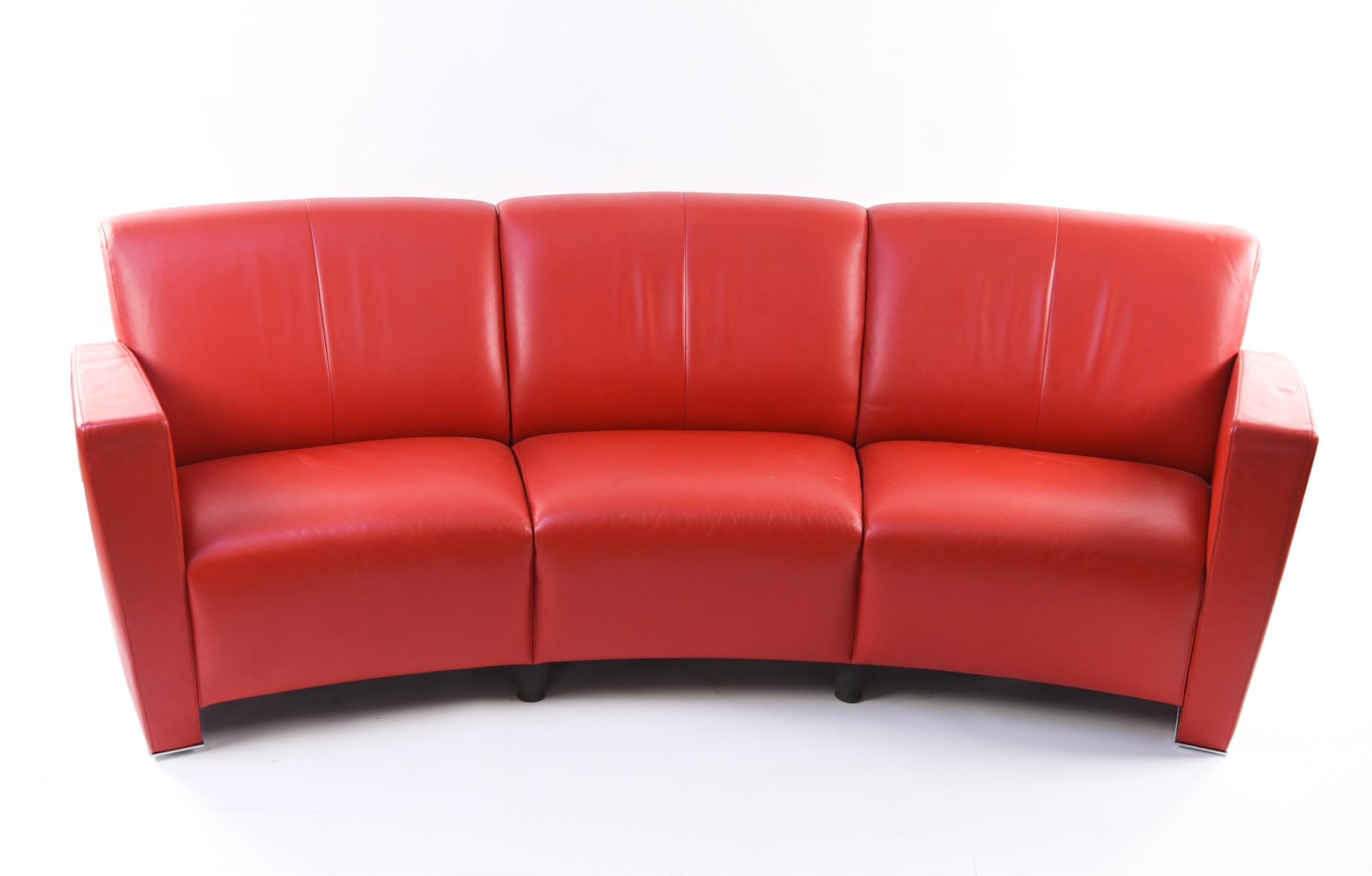 crescent leather sofa