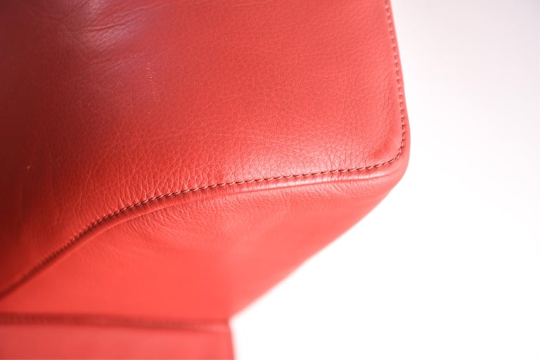 Modern Red Leather Crescent Sofa at 1stDibs red leather sofas for