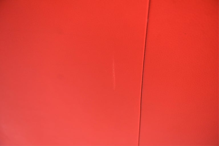 Modern Red Leather Crescent Sofa at 1stDibs red leather sofas for