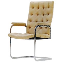 De Sede RH-304 Leather Robert Haussmann Cantilever Office Desk Chair, Bauhaus