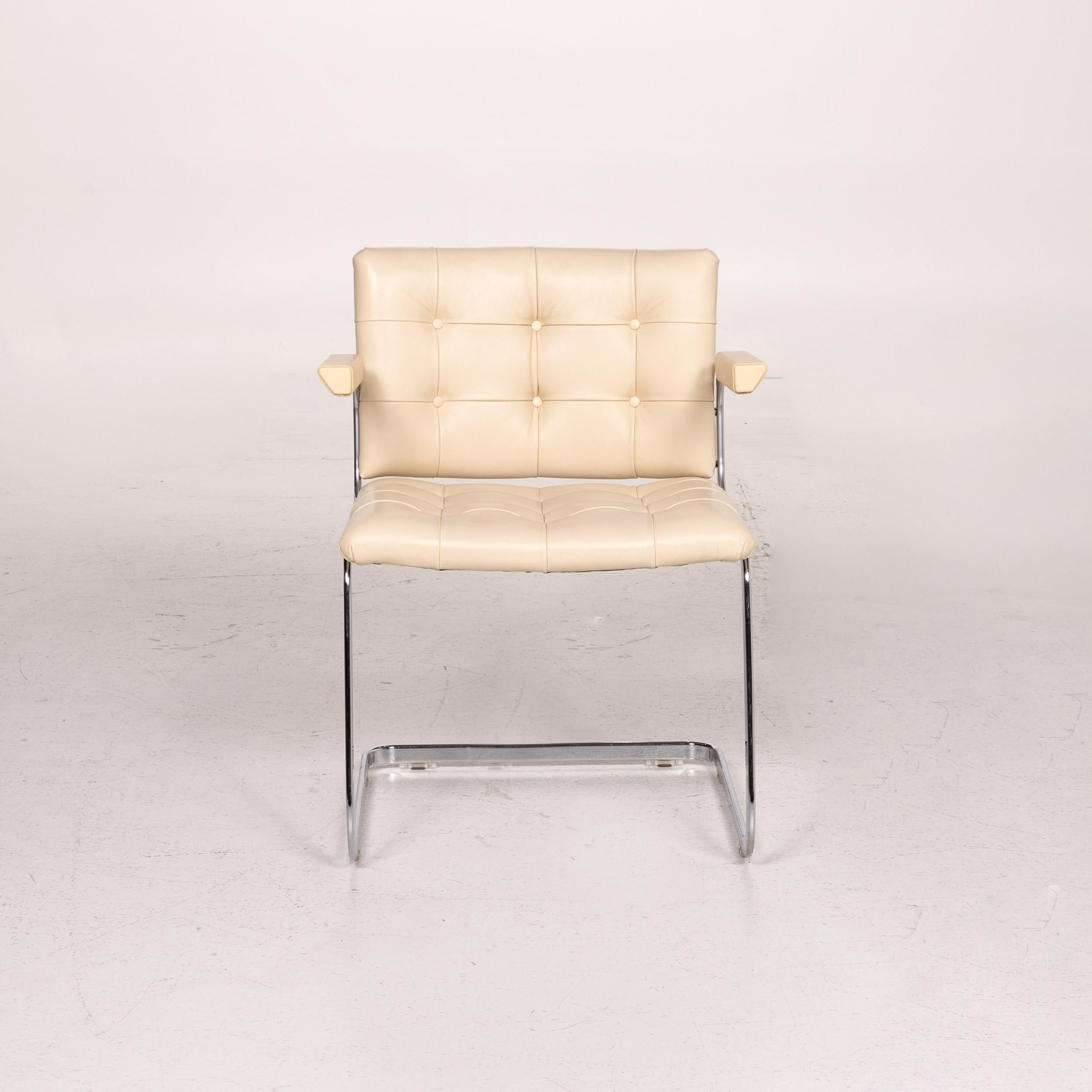 De Sede RH 305/02 Leather Chair Beige Cantilever Dining Chair In Good Condition For Sale In Cologne, DE