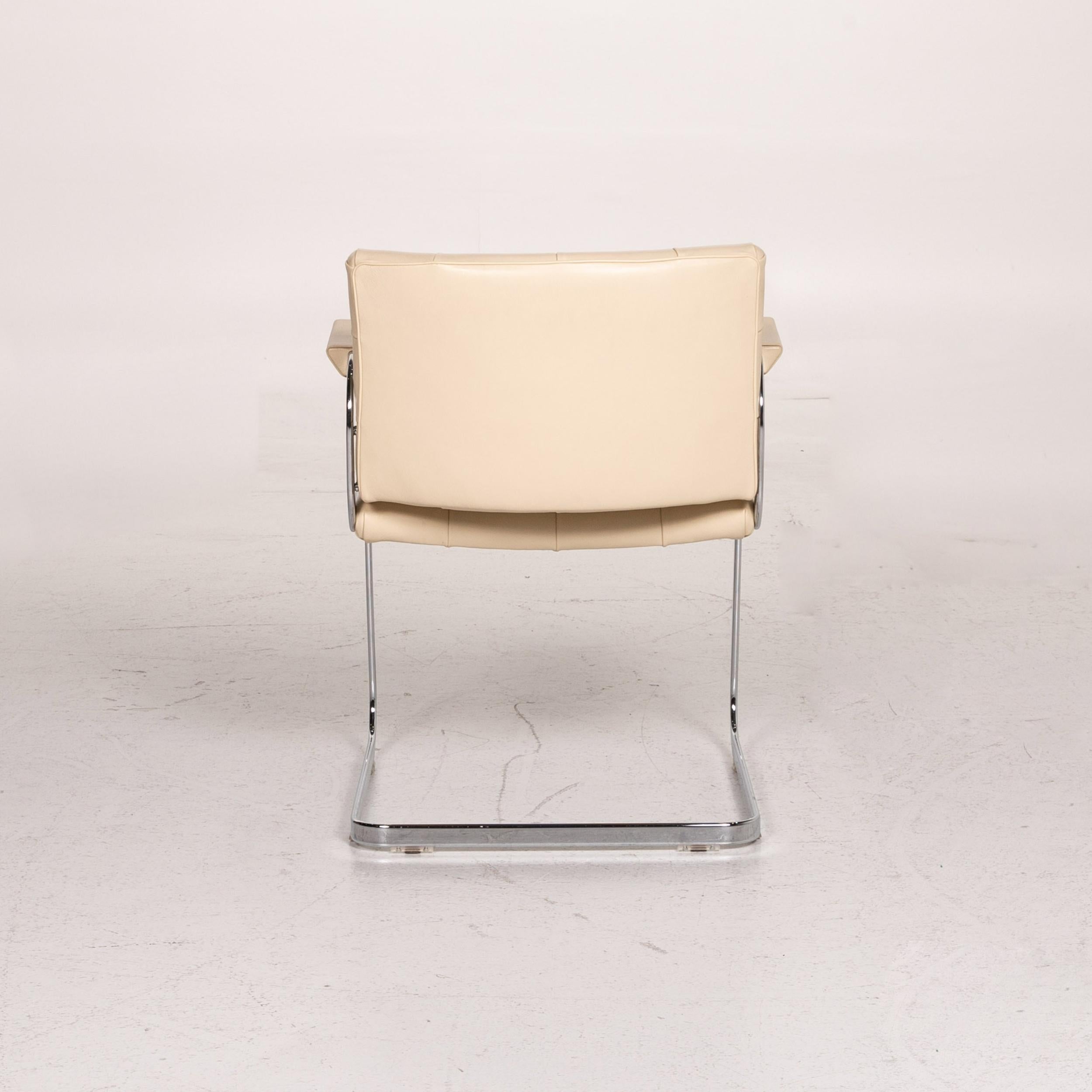 De Sede RH 305/02 Leather Chair Beige Cantilever Dining Chair For Sale 2