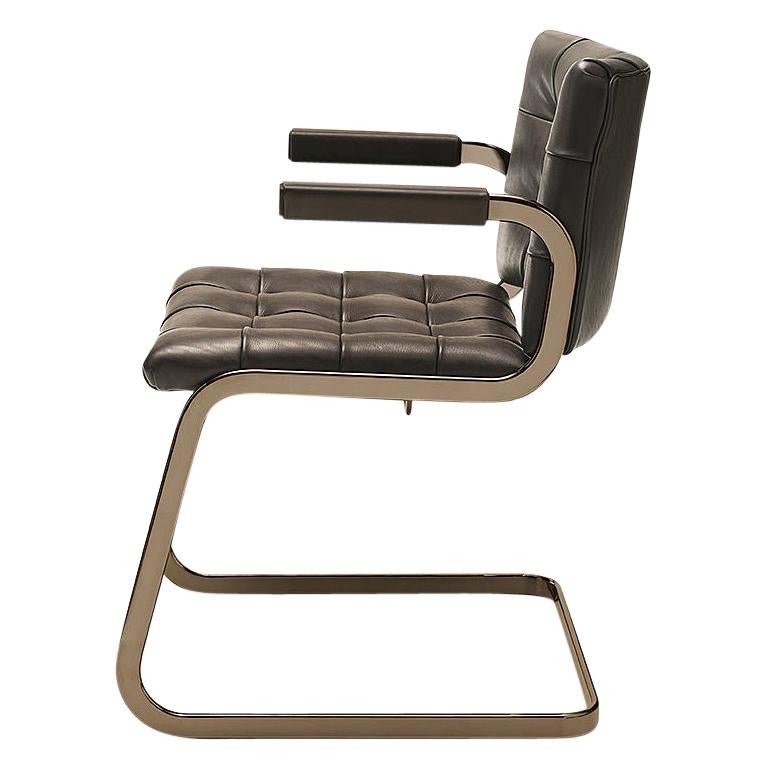 De Sede RH-305 Armchair in Truffe Fabric with Chrome Finish by Robert Haussmann For Sale