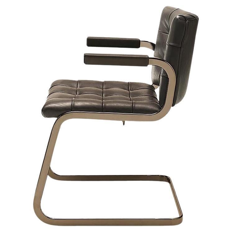 De Sede RH-305 Sessel aus Truffe-Stoff mit Chrom-Finish von Robert Haussmann im Angebot