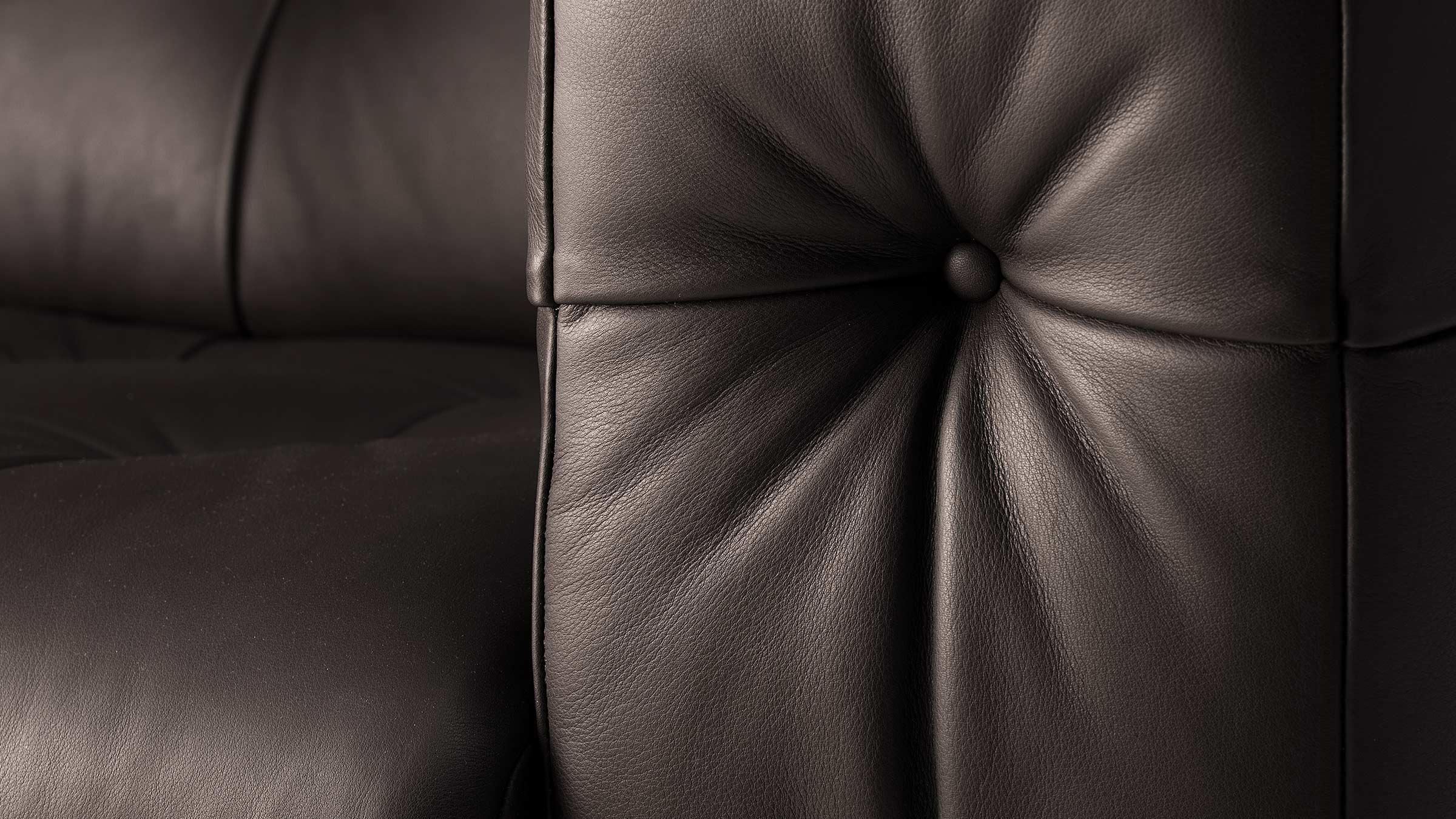 Modern De Sede RH-306 3-Seat Sofa in Cafe Fabric and Steel Feet by Robert Haussmann For Sale
