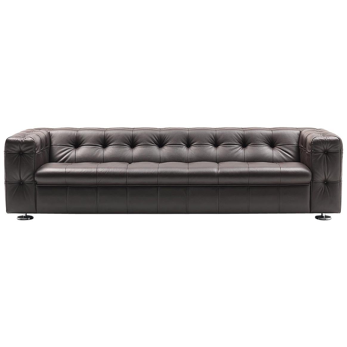 De Sede RH-306 3-Seat Sofa in Cafe Upholstery and Steel Feet by Robert Haussmann For Sale