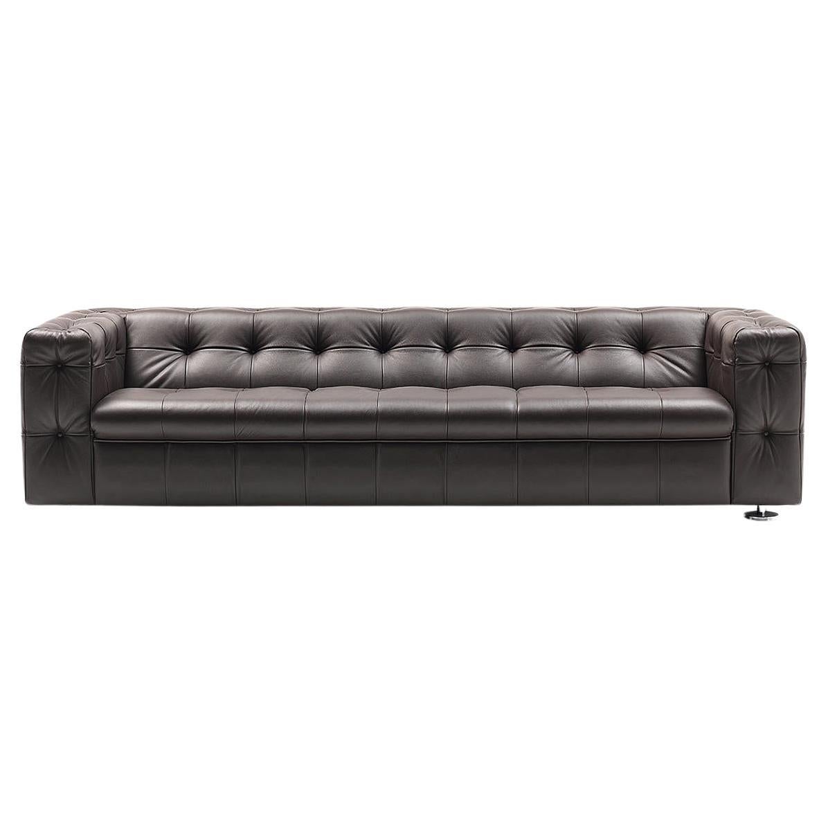 De Sede RH-306 3-Seat Sofa in Cafe Upholstery and Steel Feet by Robert Haussmann For Sale