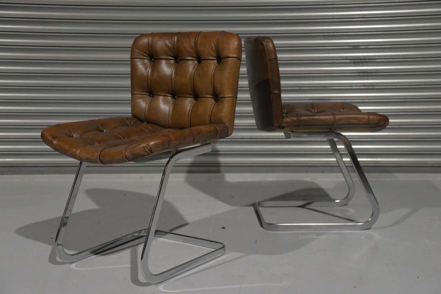 Leather De Sede RH304 Chairs Designed by Trix Robert Hausmann, Switzerland, 1960's For Sale