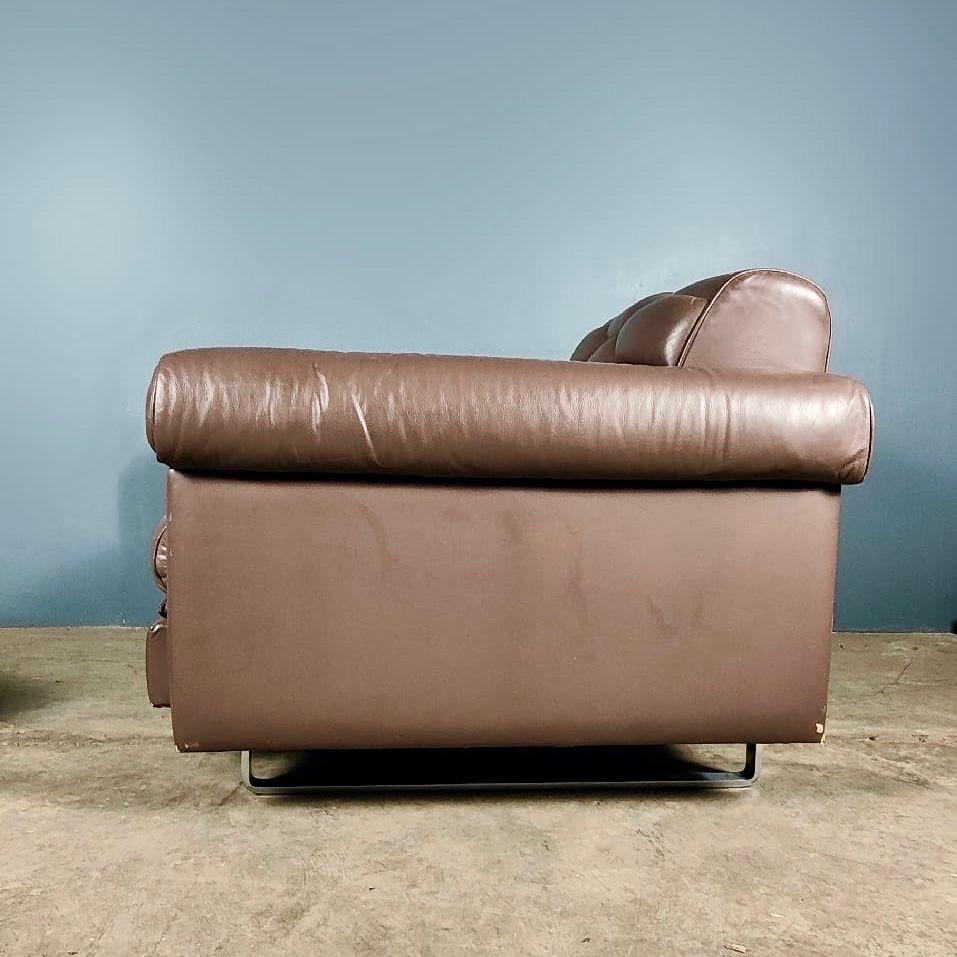 Swiss De Sede Robert Haussmann DS-P Leather Armchair & Matching Footstool/Ottoman For Sale