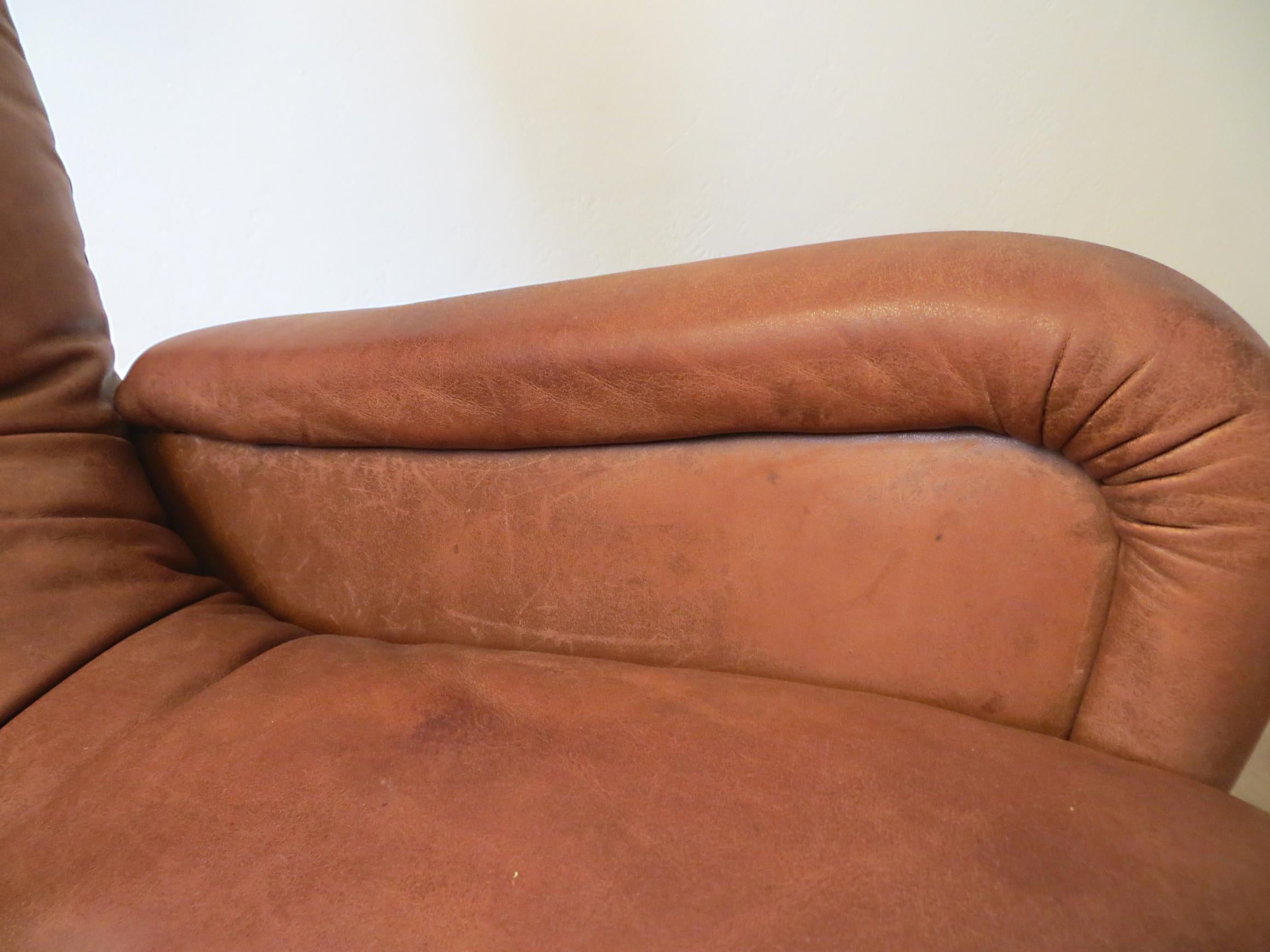 De Sede S 231 James Bond Vintage Chocolate Brown Leather Lounge Swivel Armchair  14