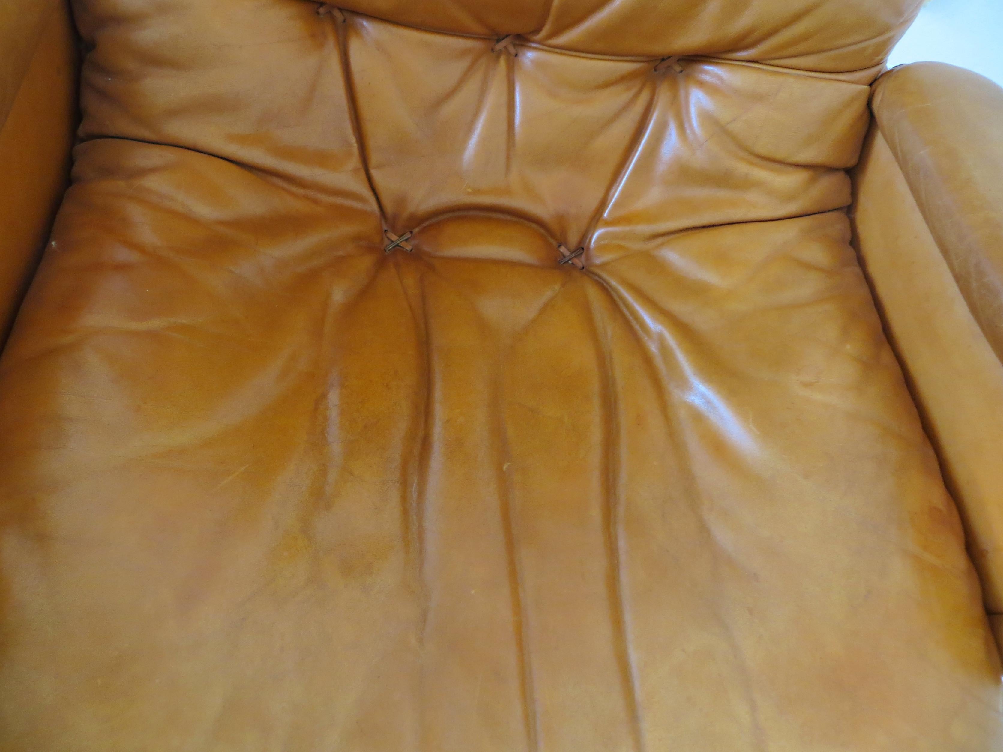 De Sede S-231 James Bond Cognac Brown Leather Lounge Swivel Armchair 1960s 9