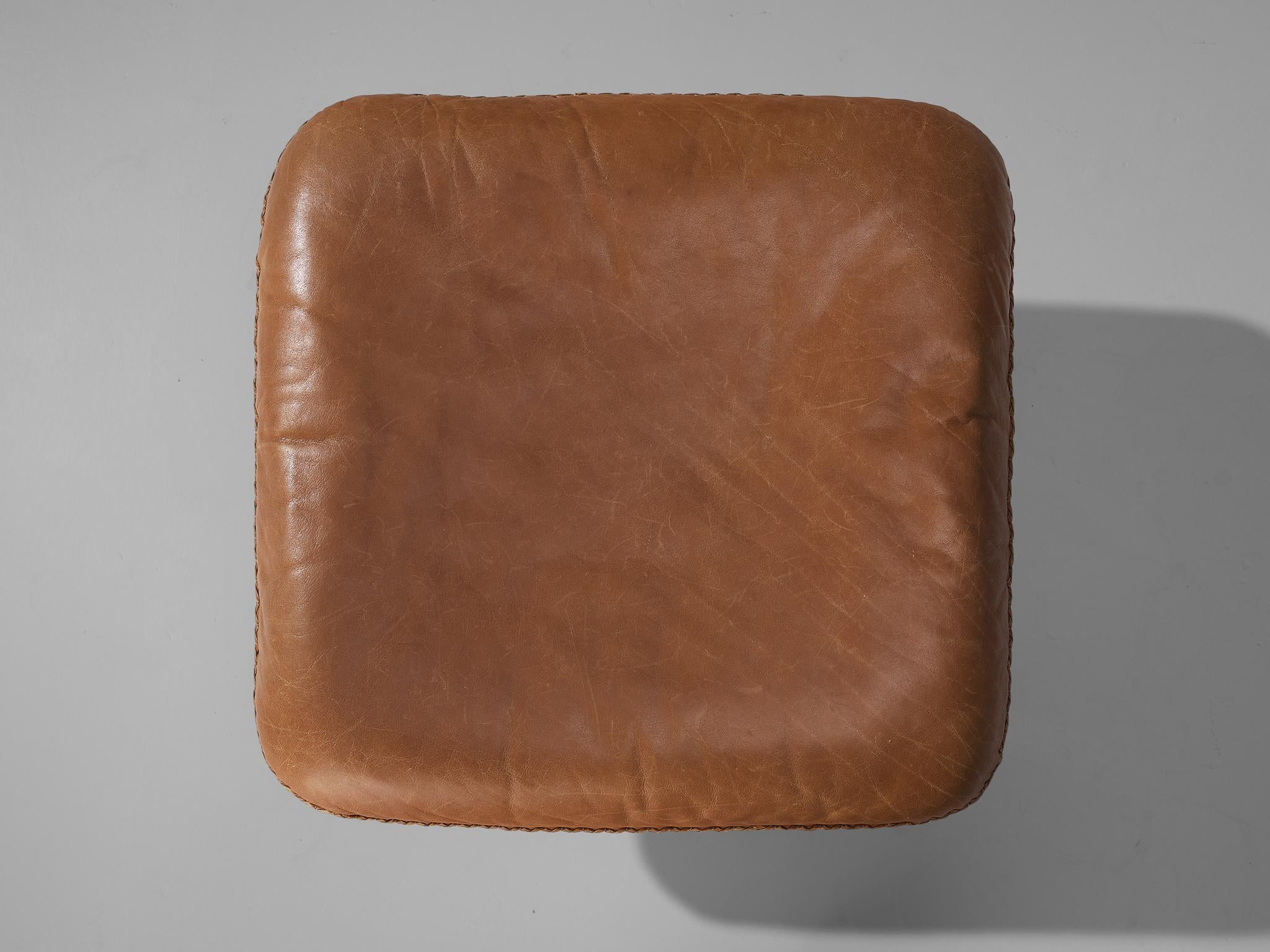 Chaise longue S231 avec pouf en cuir cognac De Sede  en vente 5