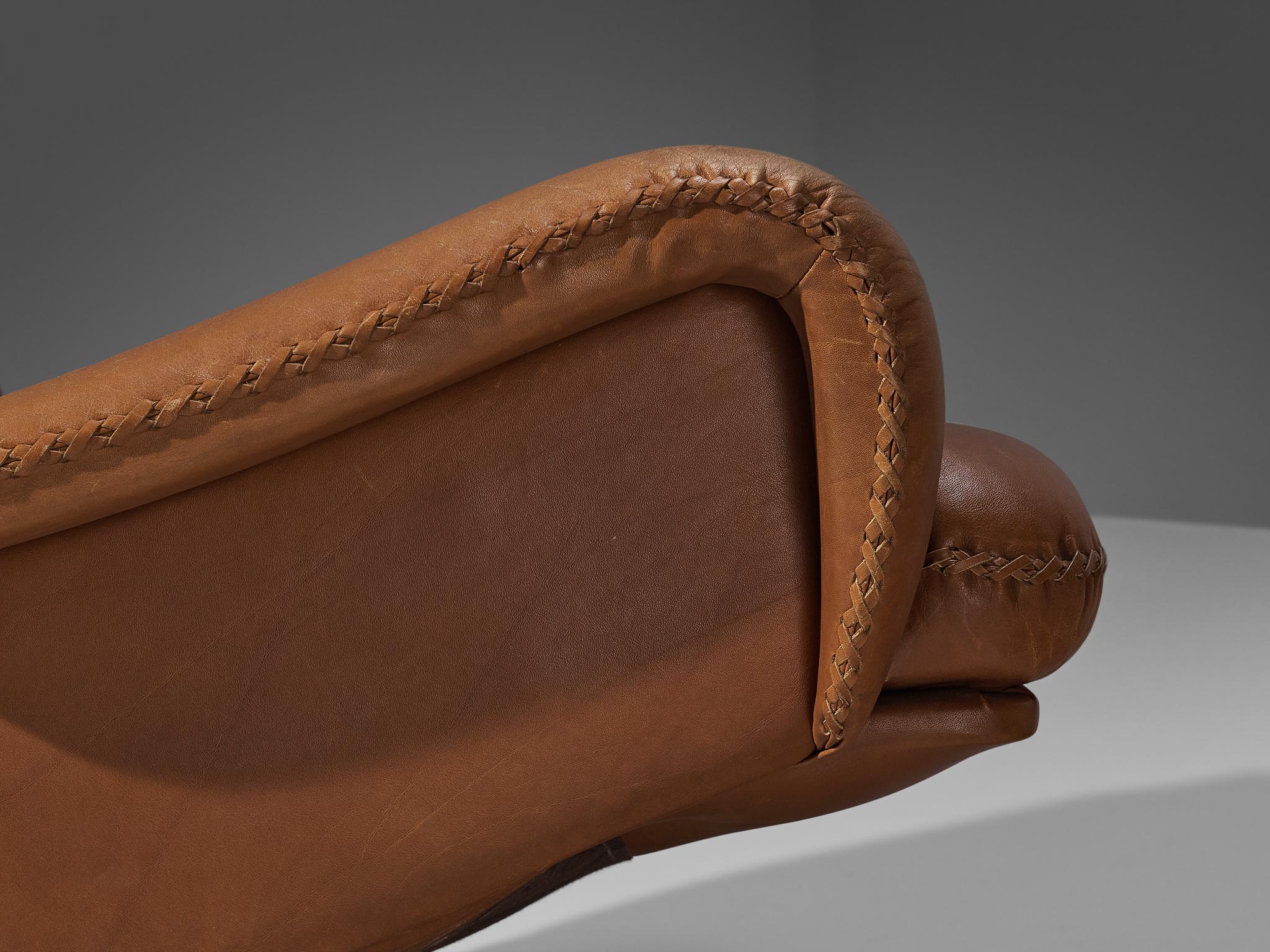 Swiss De Sede 'S231' Lounge Chair with Ottoman in Cognac Leather