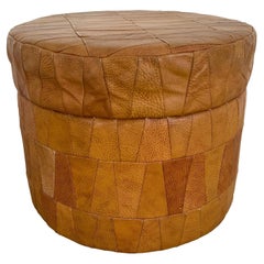 De Sede Saddle Leather Patchwork Storage Ottoman, 1970s Switzerland