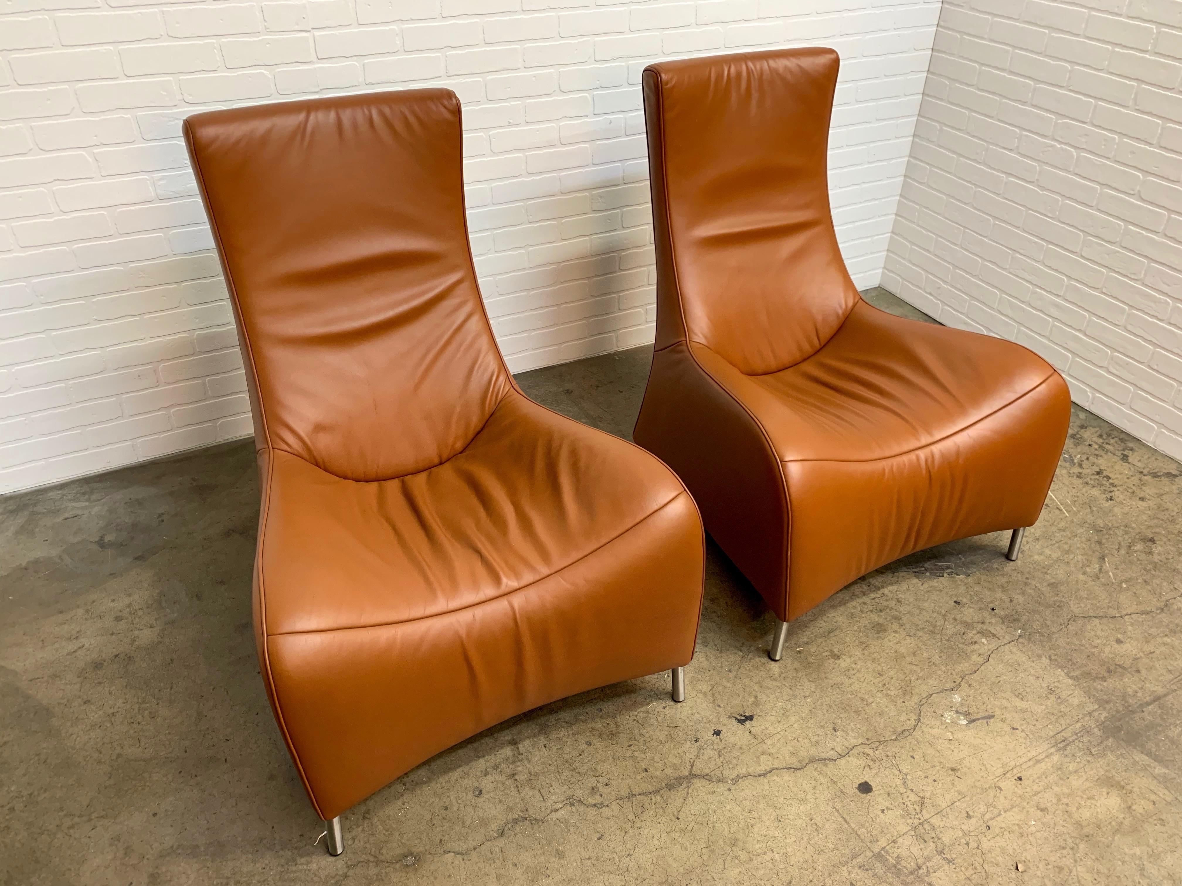 Modern De Sede Sculptural Leather Lounge Chairs DS 264