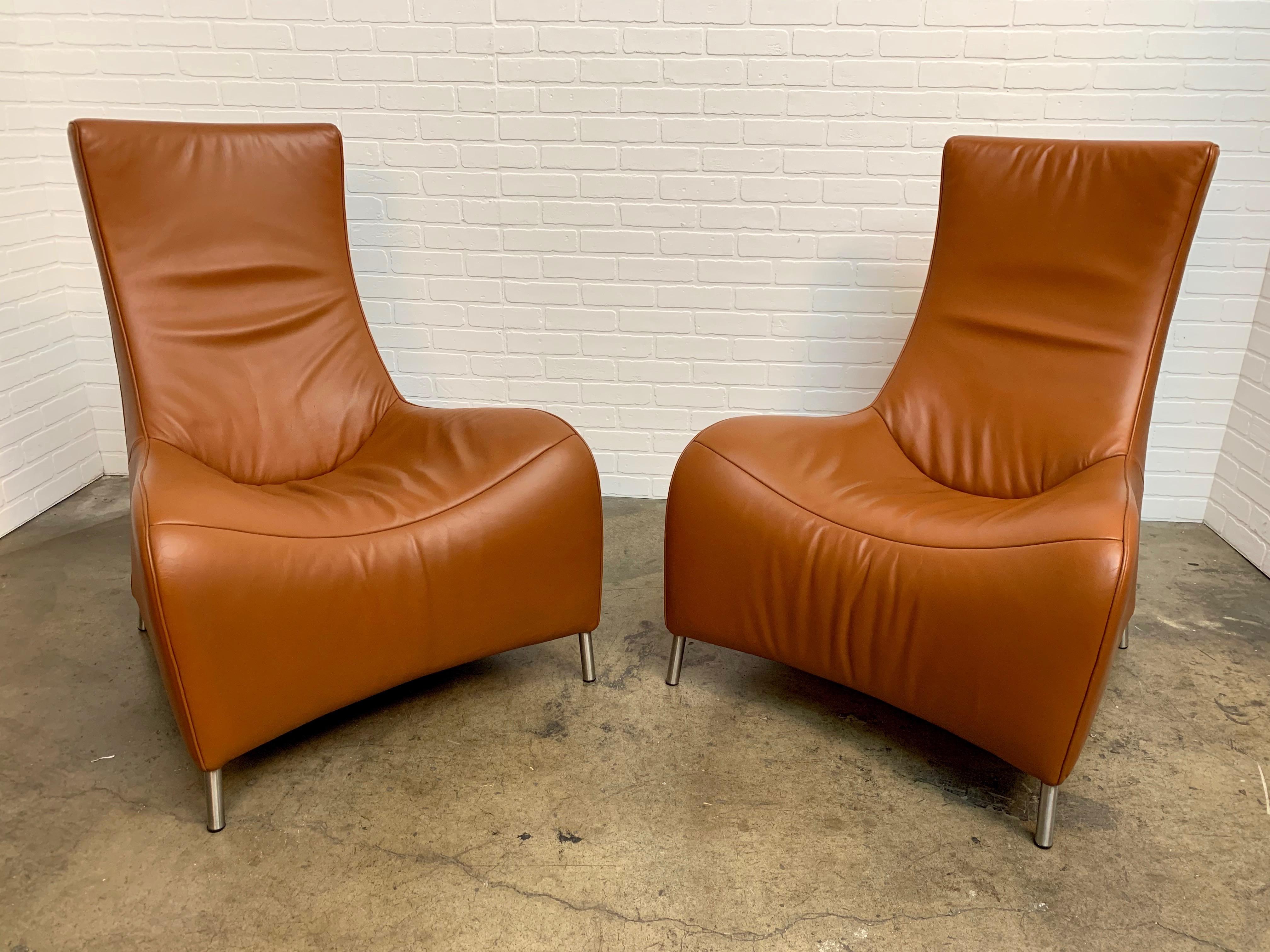 De Sede Sculptural Leather Lounge Chairs DS 264 In Good Condition In Denton, TX