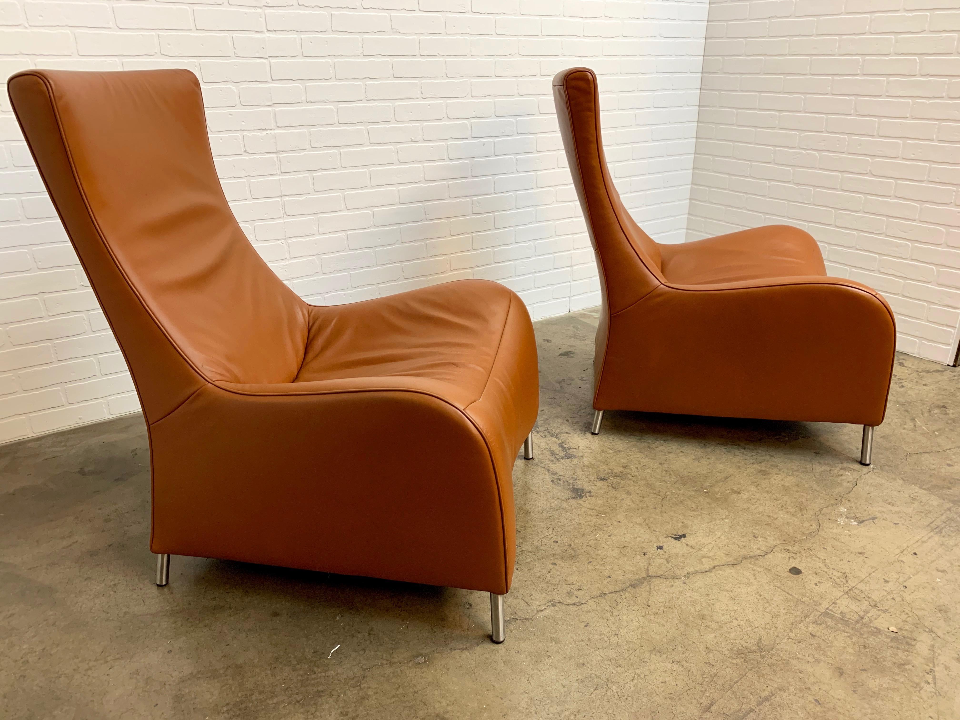 20th Century De Sede Sculptural Leather Lounge Chairs DS 264