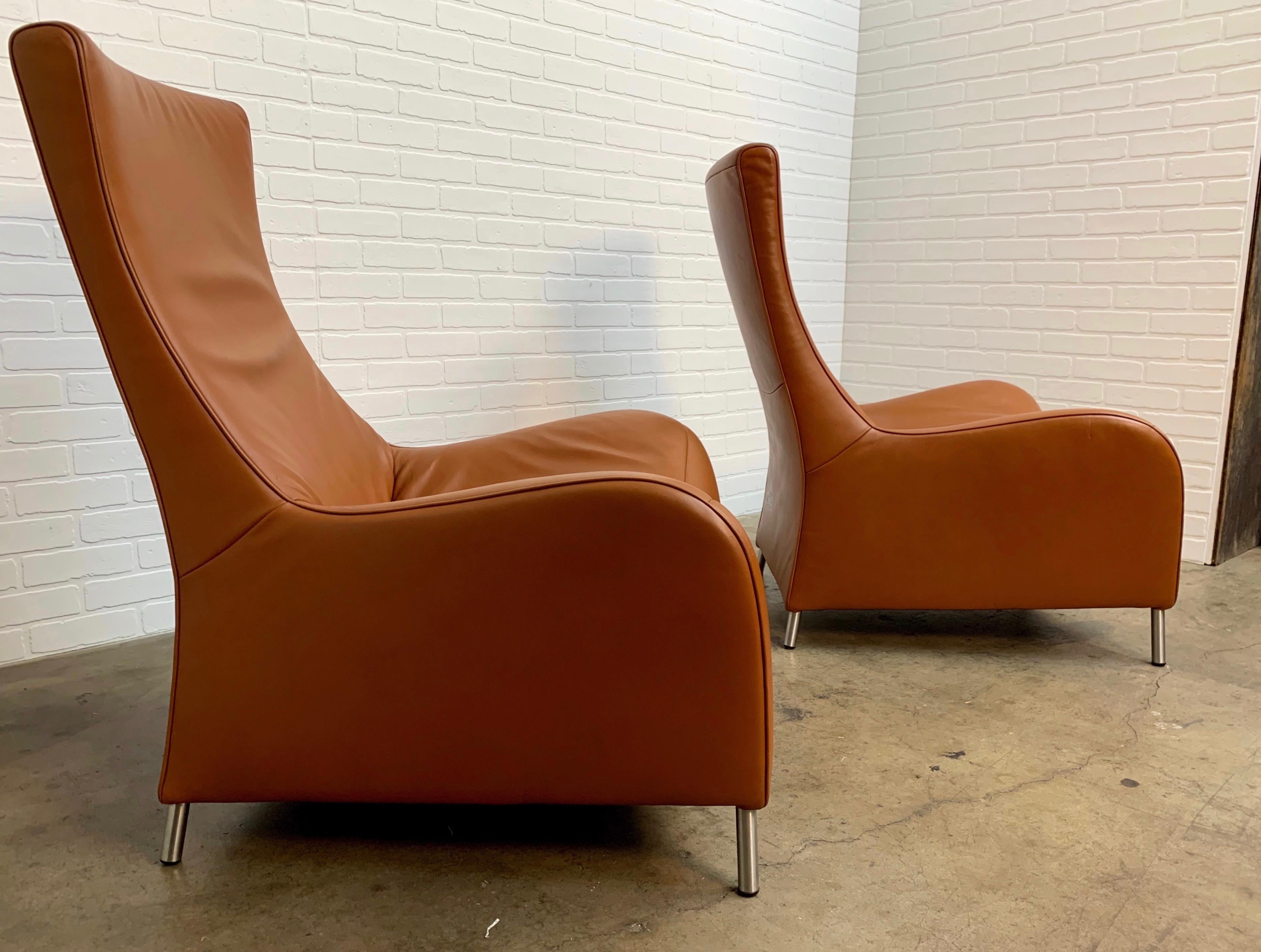Metal De Sede Sculptural Leather Lounge Chairs DS 264