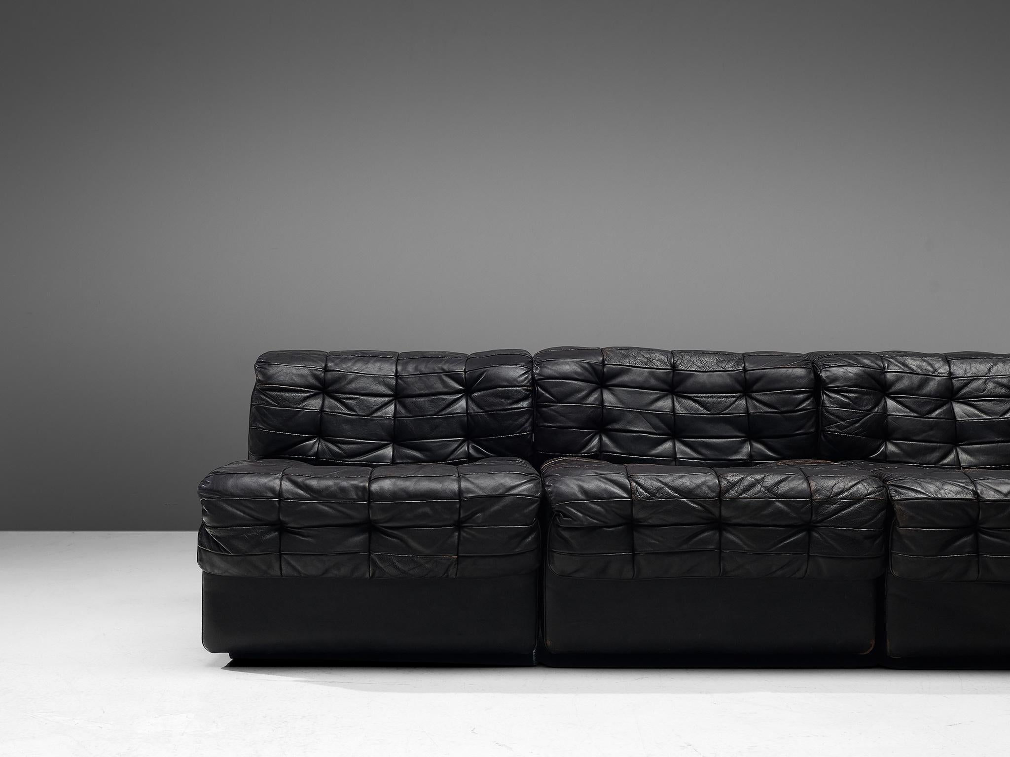 Leather De Sede Sectional Patchwork Sofa Model DS11, 1970s