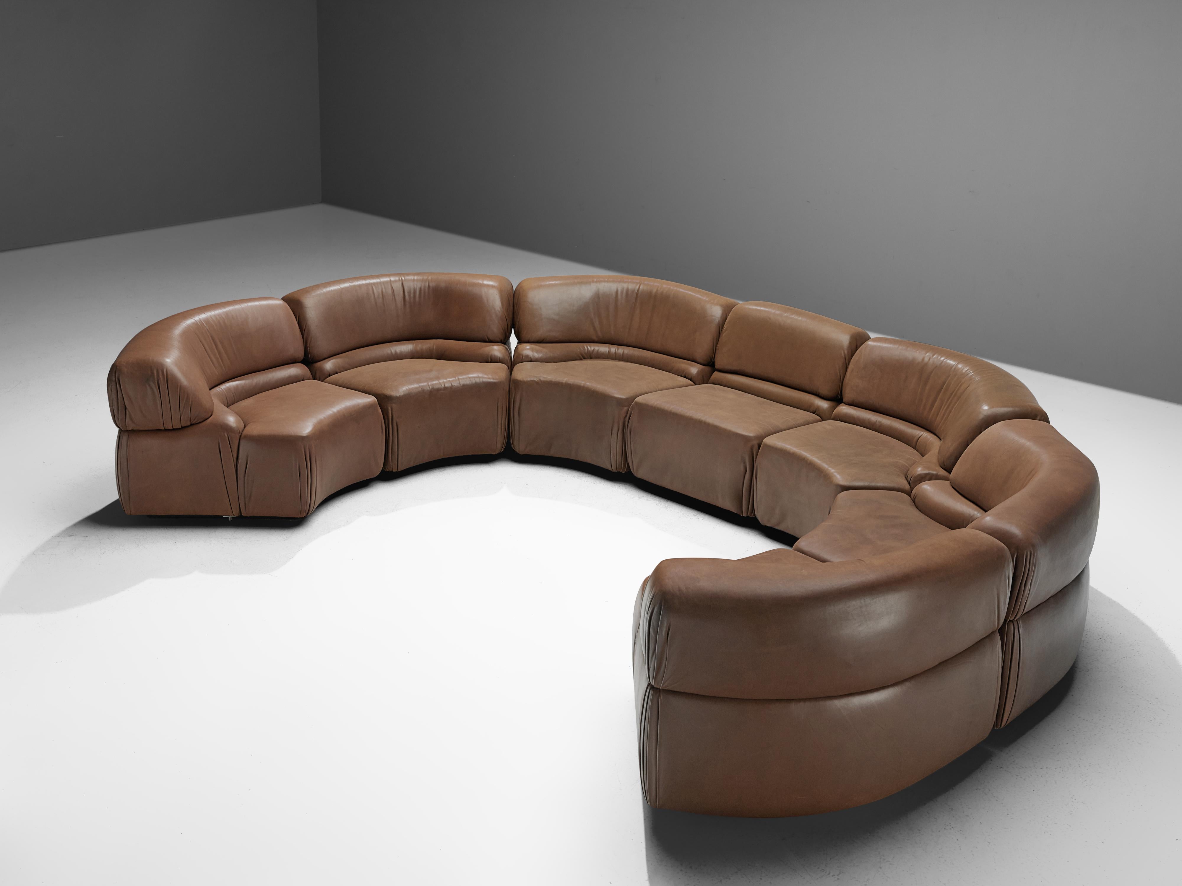 Late 20th Century De Sede Sectional Sofa 'Cosmos' in Brown Leather