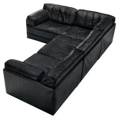 De Sede Sectional Sofa ‘DS-76’ in Black Leather 