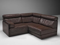 De Sede Sectional Sofa ‘DS-76’ in Dark Brown Leather