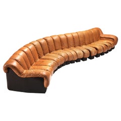 De Sede DS-600 'Snake' Sectional Sofa in Cognac Leather