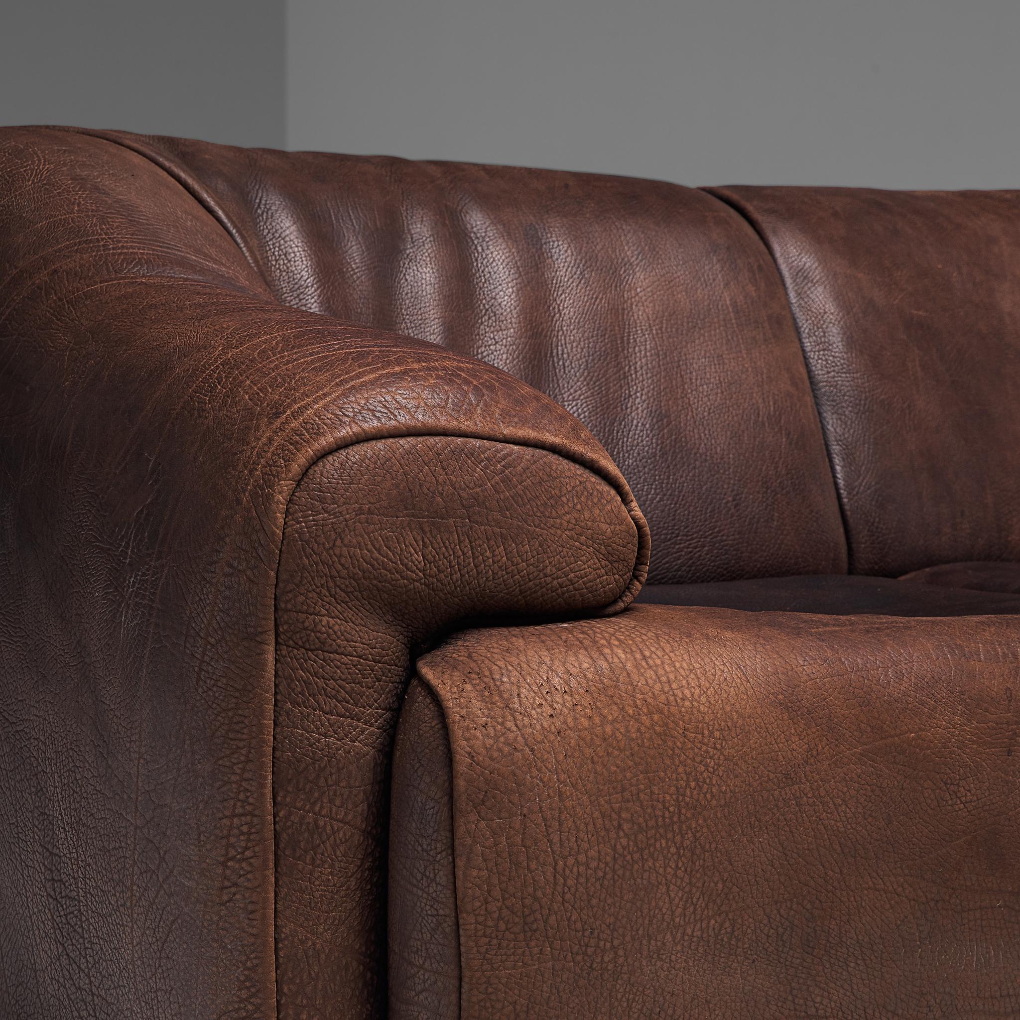 De Sede Sectional Sofa in Dark Brown Buffalo Leather 3