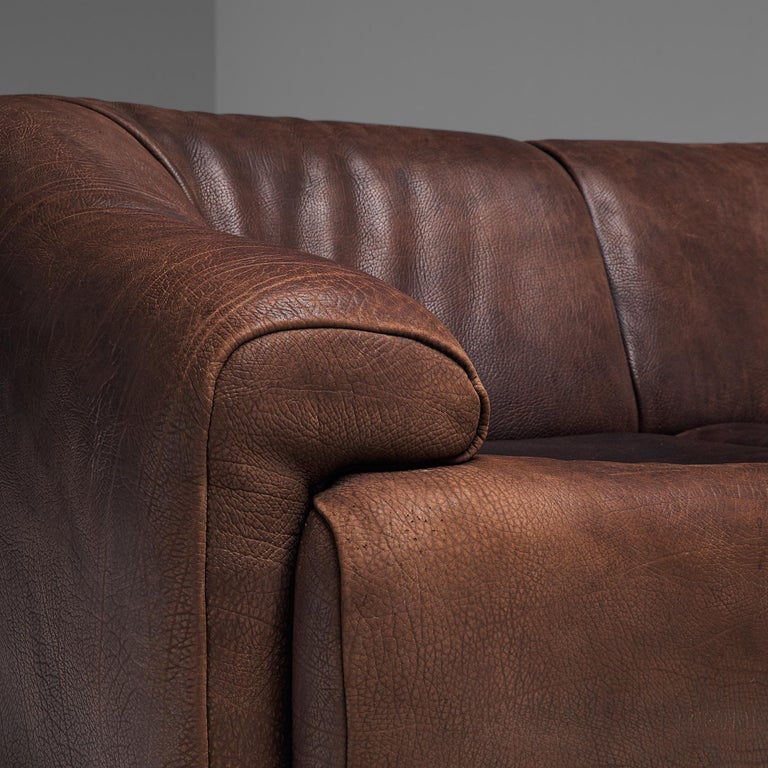 De Sede Sectional Sofa in Dark Brown Buffalo Leather at 1stDibs
