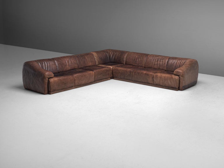 De Sede Sectional Sofa in Dark Brown Buffalo Leather at 1stDibs