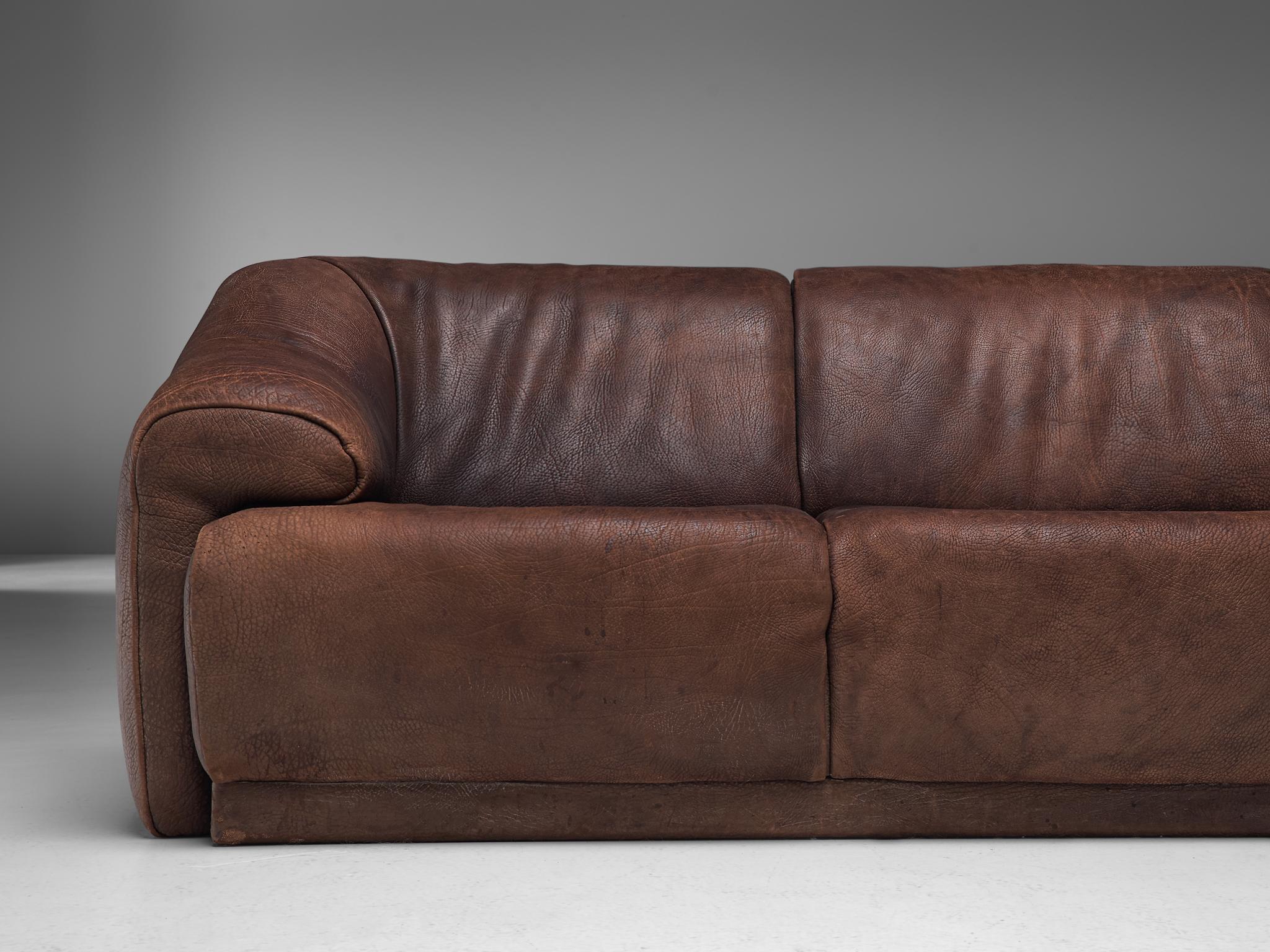 De Sede Sectional Sofa in Dark Brown Buffalo Leather 2