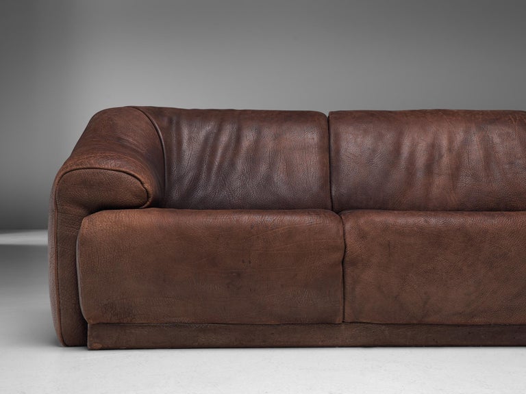 De Sede Sectional Sofa in Dark Brown Buffalo Leather at 1stDibs