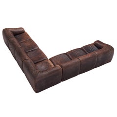 De Sede Sectional Sofa in Dark Brown Buffalo Leather