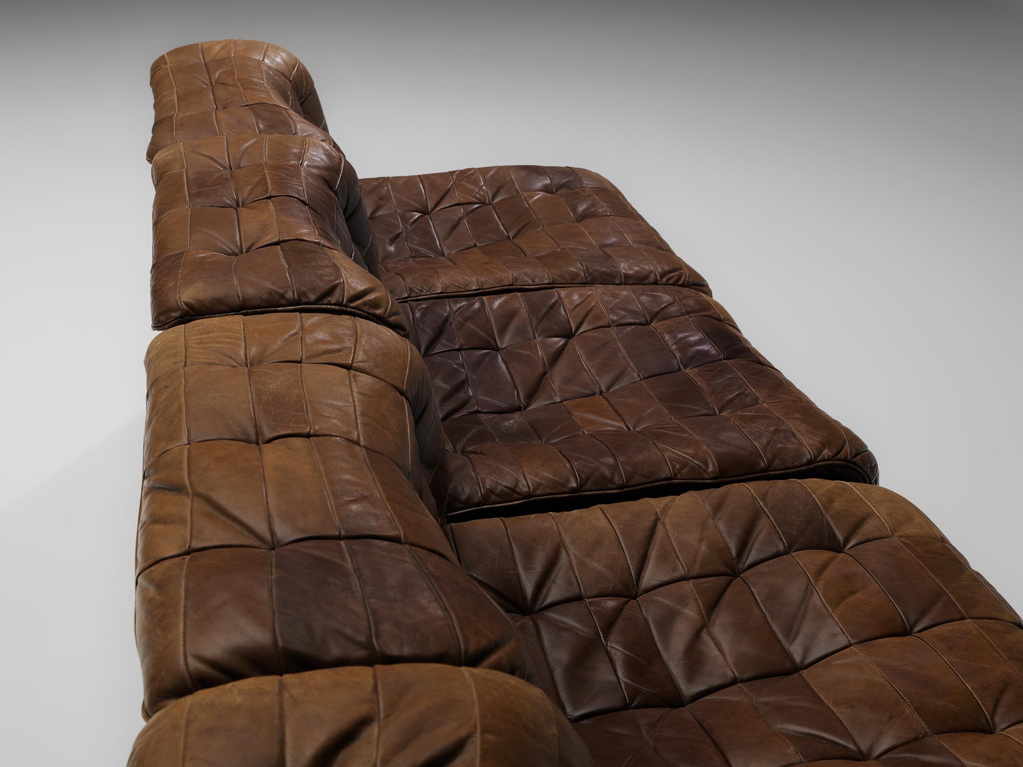 De Sede Sectional Sofa in Tufted Brown Leather 5