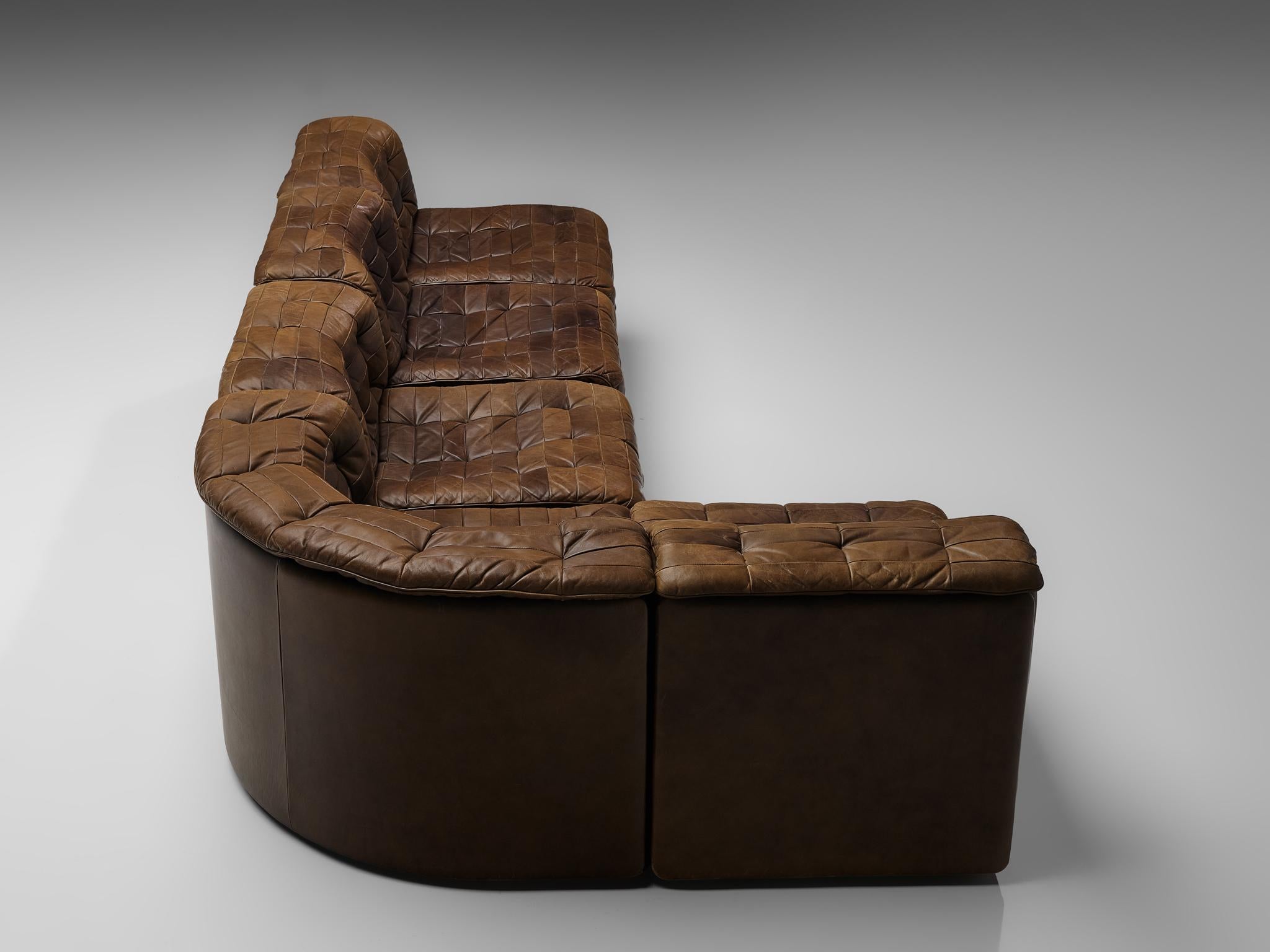 De Sede Sectional Sofa in Tufted Brown Leather 6