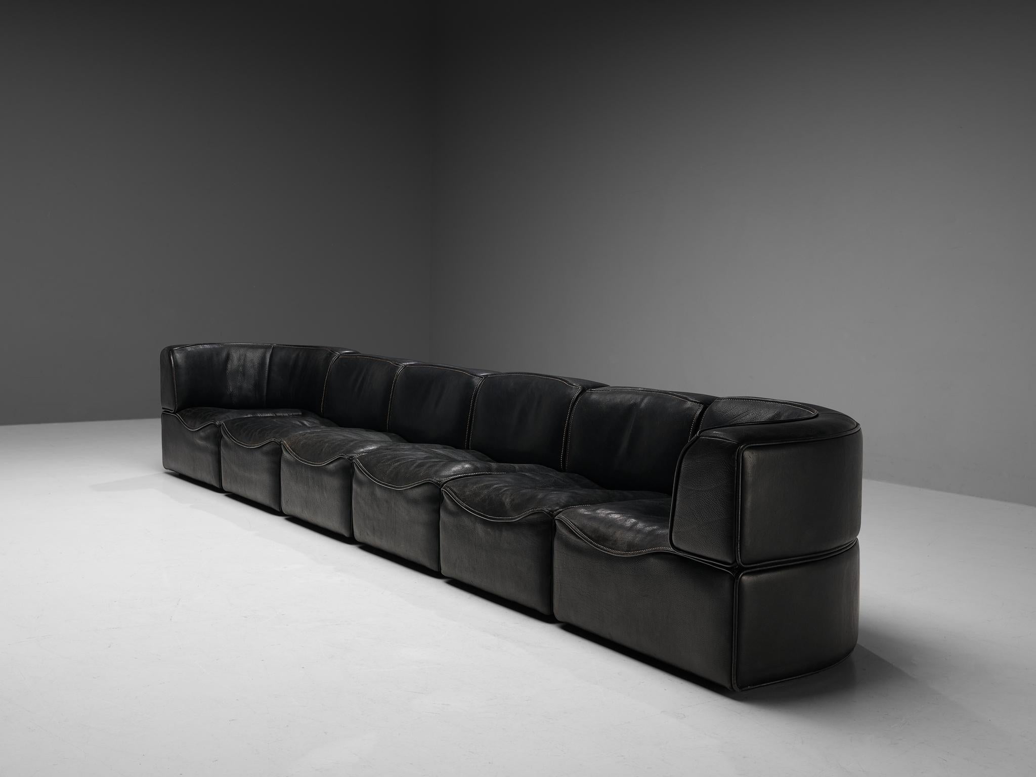 De Sede Sectional Sofa Model ‘DS-15’ in Patinated Leather 2