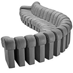 De Sede ''Snake'' DS 600 Non Stop 24 Section Graues Sofa