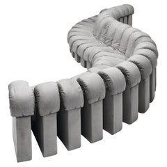 De Sede DS-600 'Snake' Non Stop 24 Section Grey Sofa