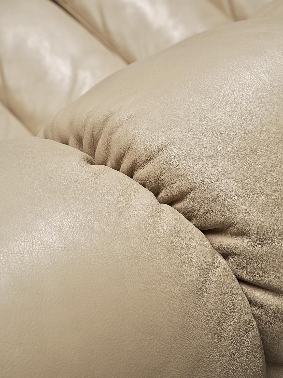De Sede 'Snake' DS-600 Non Stop Sofa in Sand Leather 1