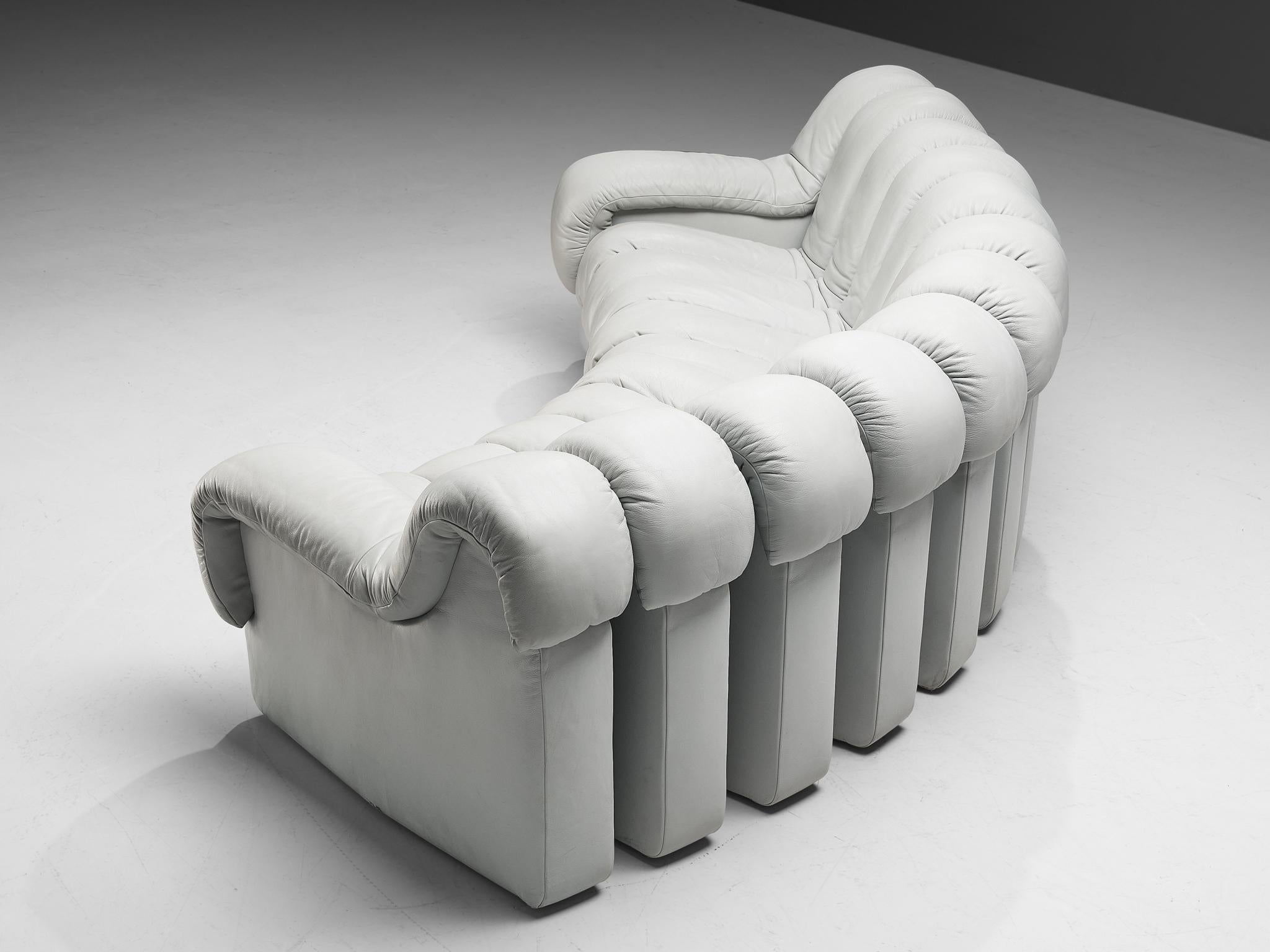 De Sede DS-600 'Schlangen' Modulsofas aus hellgrauem Leder (Moderne der Mitte des Jahrhunderts)