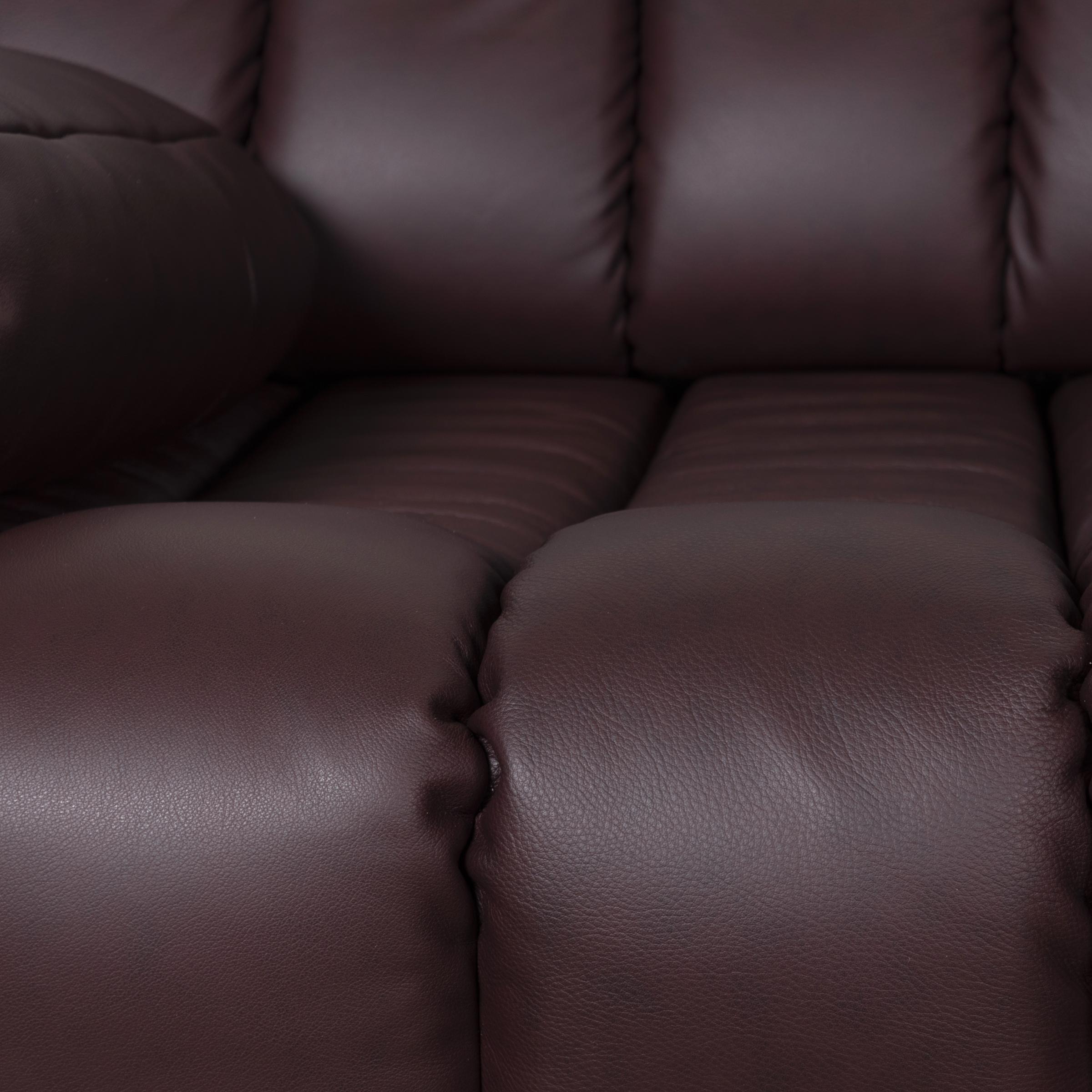 De Sede Sofa, Daybed and Loveseat DS85 in Aubergine Brown Leather, Switzerland 6