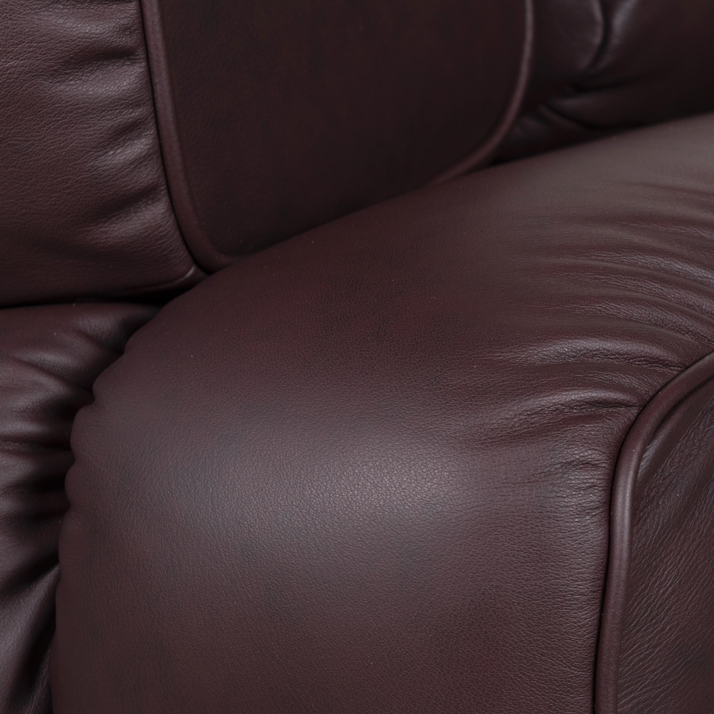 De Sede Sofa, Daybed and Loveseat DS85 in Aubergine Brown Leather, Switzerland 10